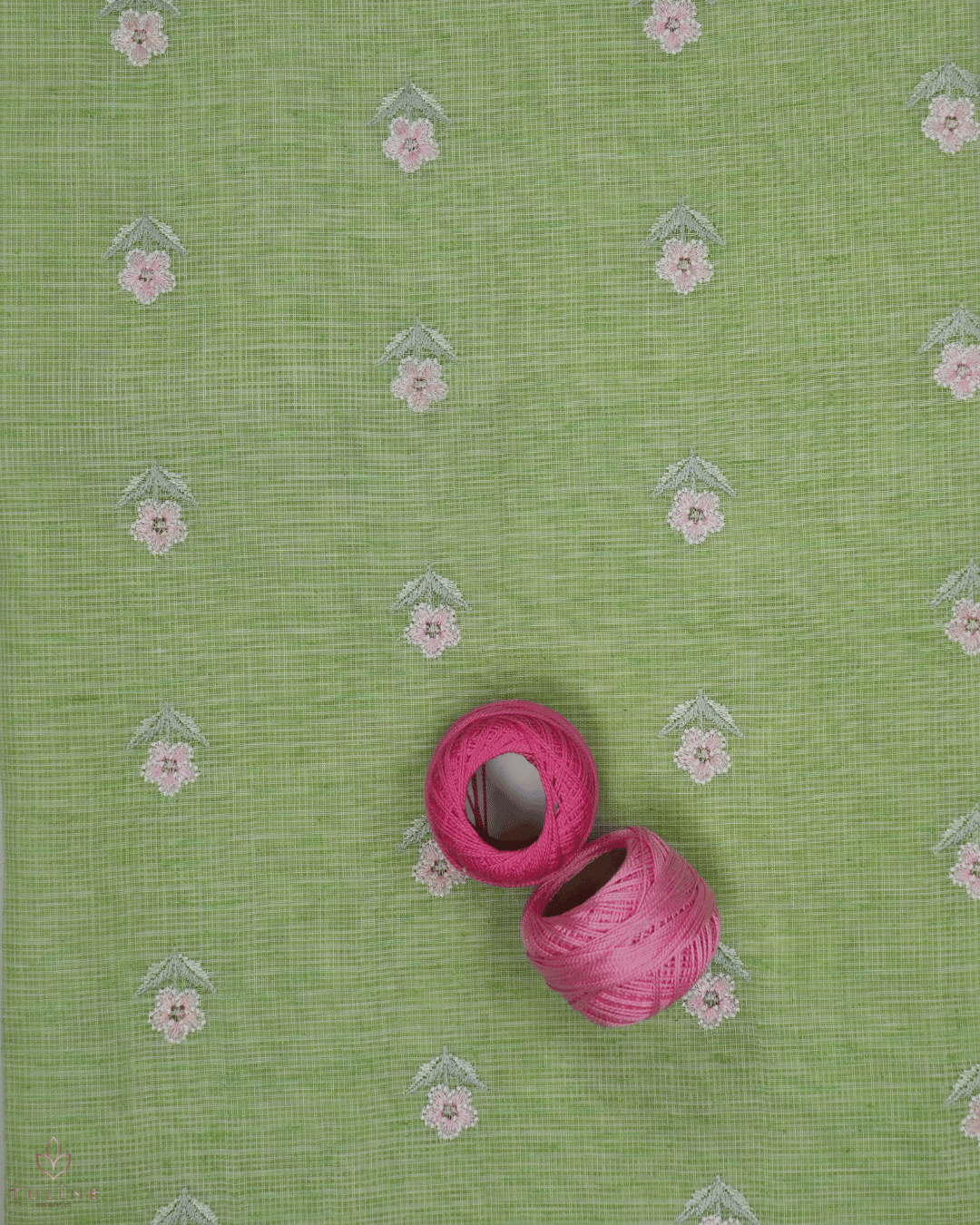 Net Cotton Churidar Material - Sage Green - Product Code 10021