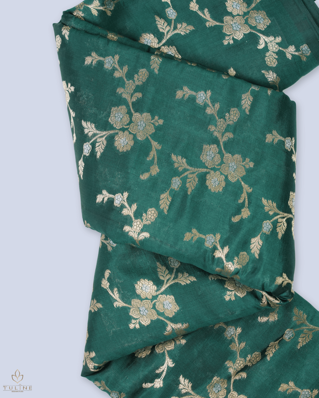 Banarasi Fabric - Dark Jade Green - Product Code 10248