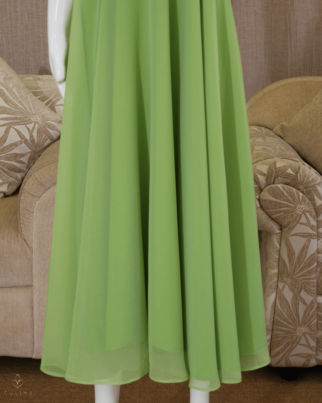 Umbrella Frock in Parrot Green Chiffon - Product Code 10330