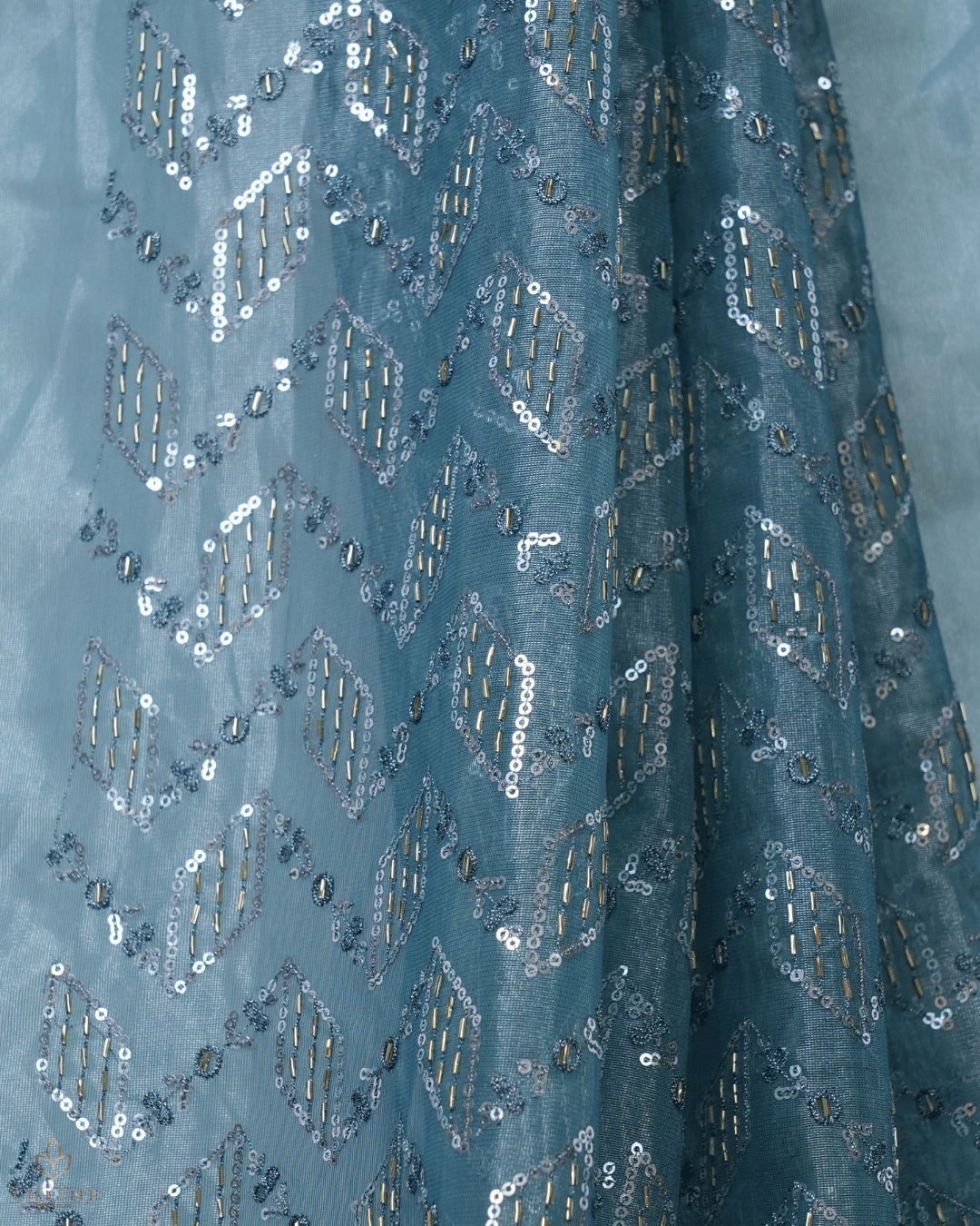 Net Fabric - Pale Steel Blue - Product Code 10213