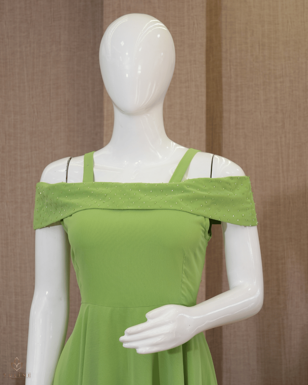 Umbrella Frock in Parrot Green Chiffon - Product Code 10330