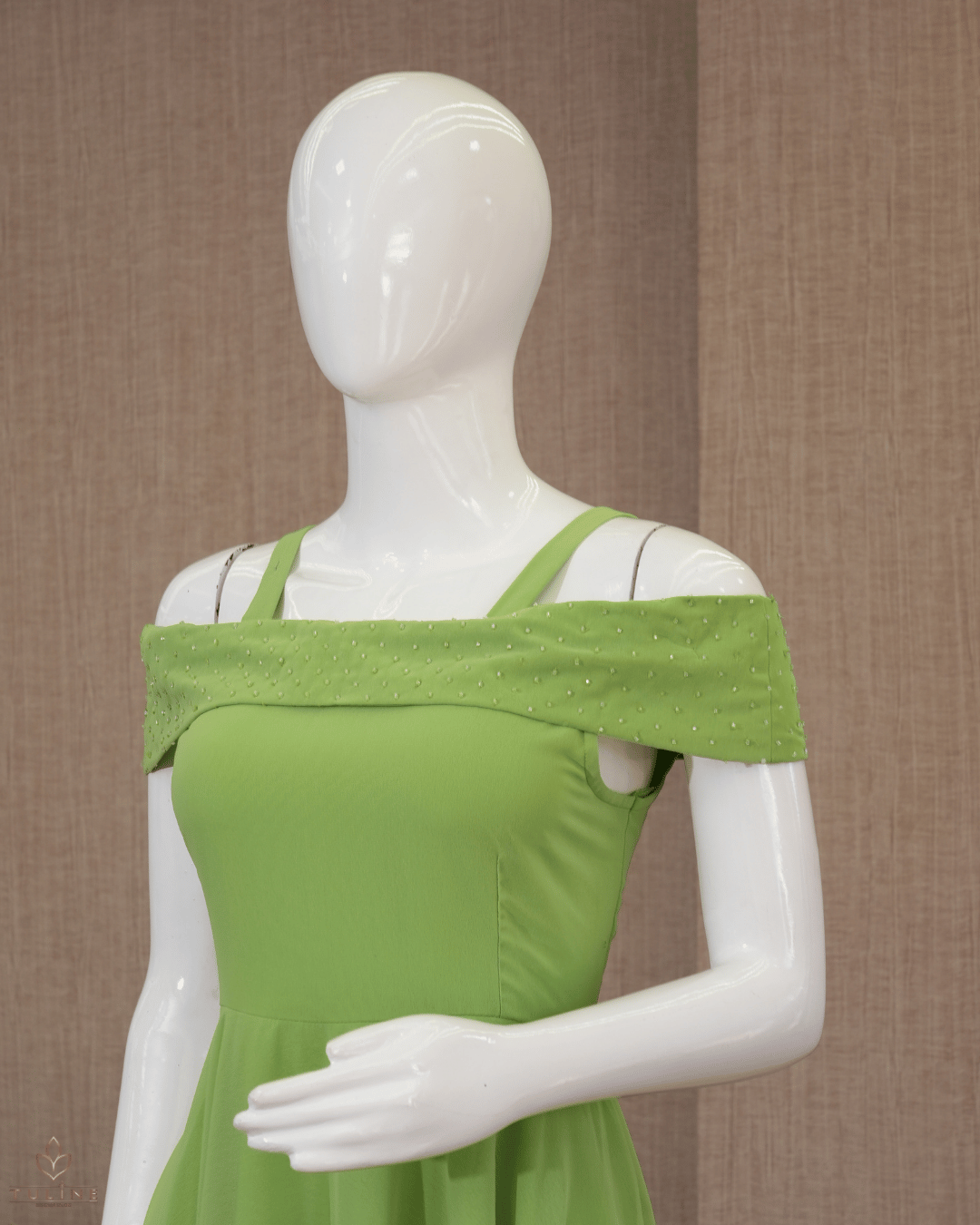 Umbrella Frock in Parrot Green Chiffon - Product Code 10330