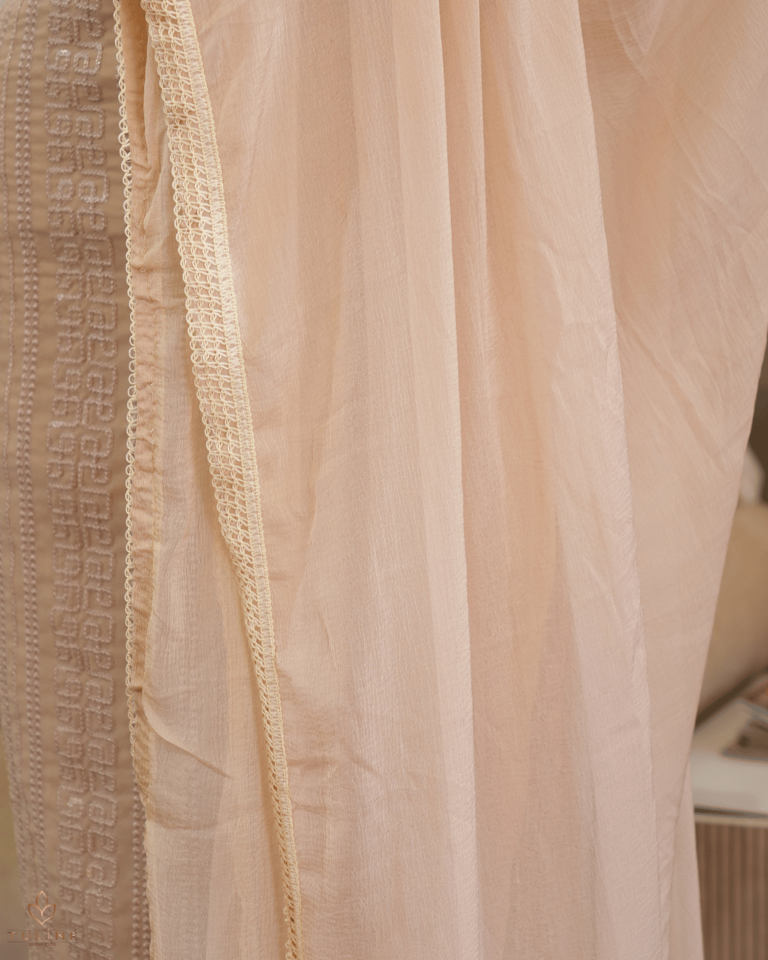 Chiffon Churidar Material - Beige - Product Code 10219