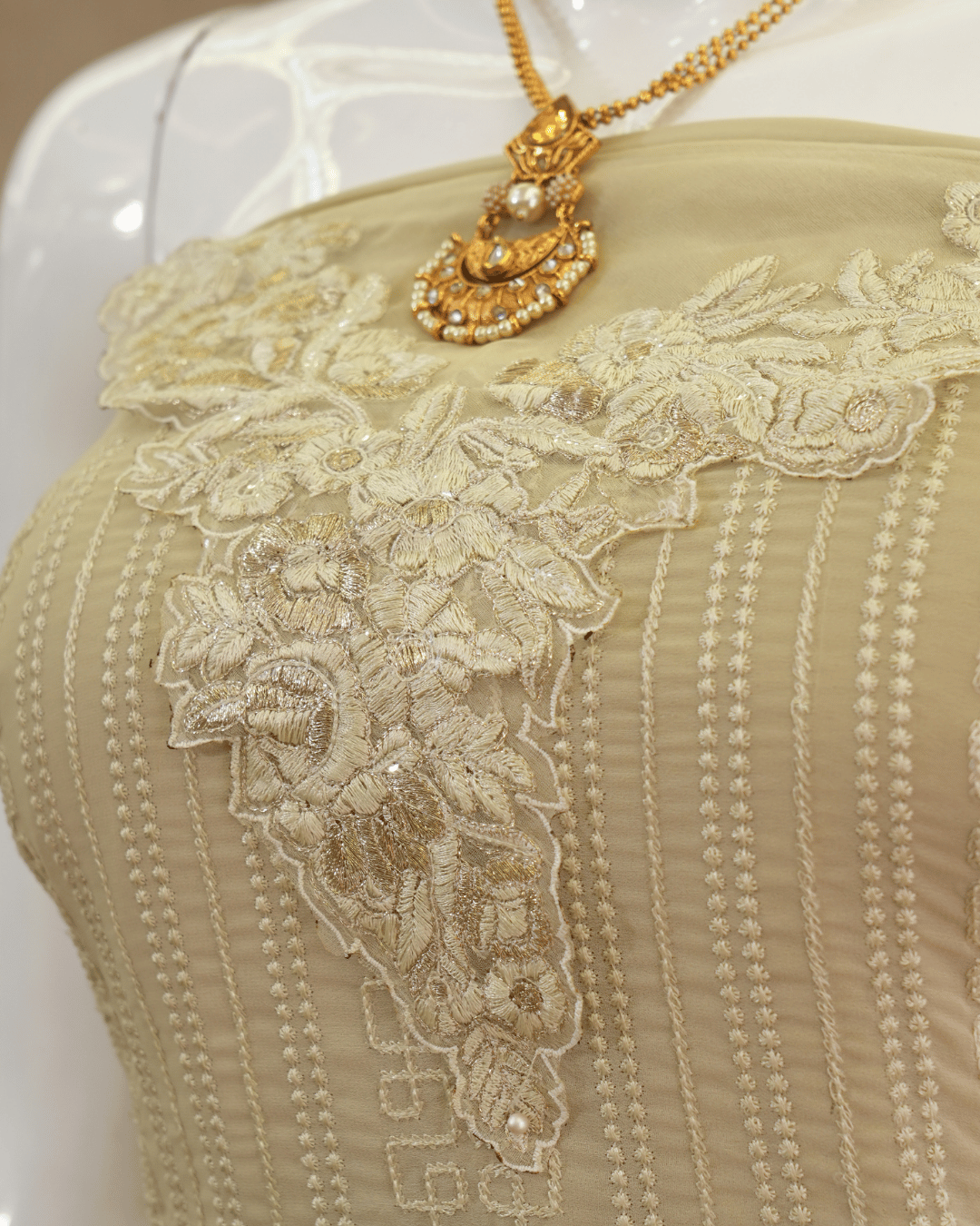 Chiffon Churidar Material - Sand Stone - Product Code 110221