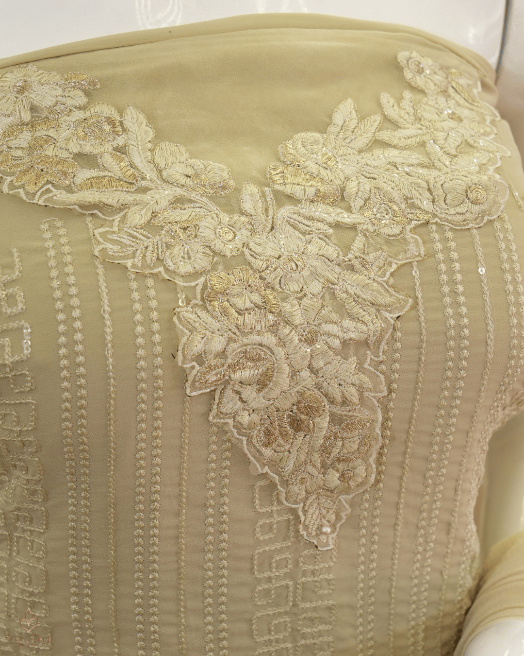 Chiffon Churidar Material - Sand Stone - Product Code 110221