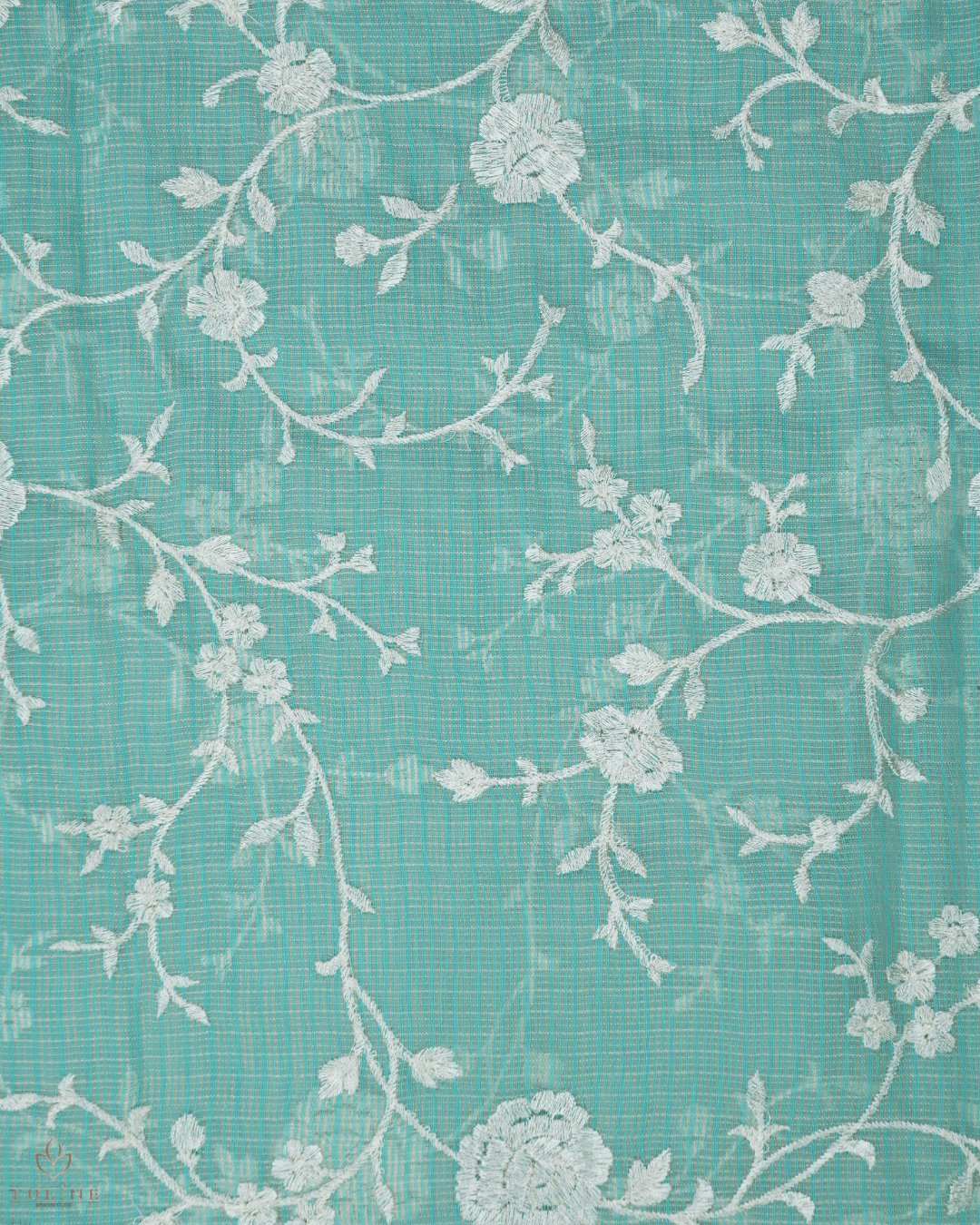 Net Cotton Churidar Material - Soft Cyan - Product Code 10022