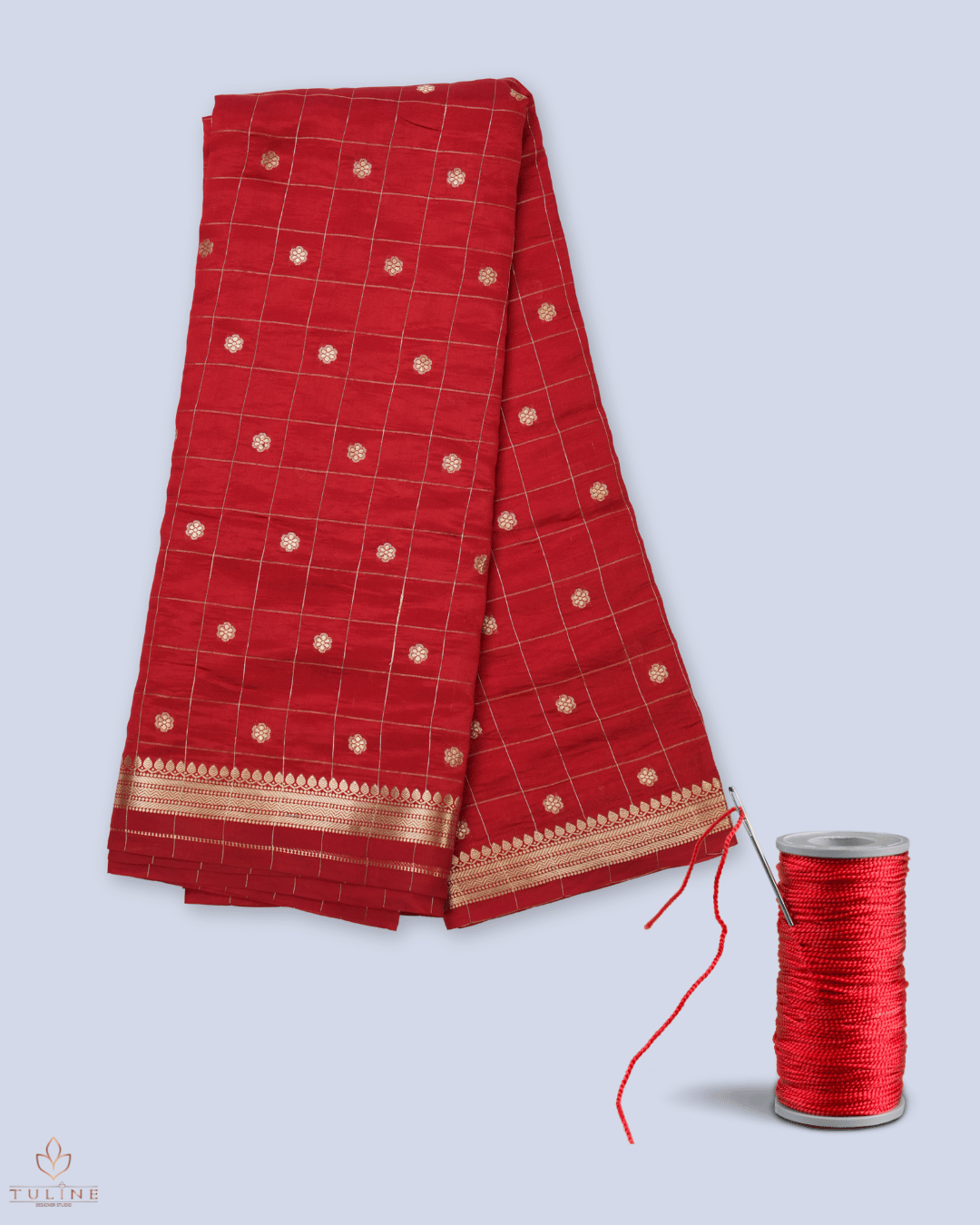 Pure Silk Fabric - Deep Red - Product Code 10225
