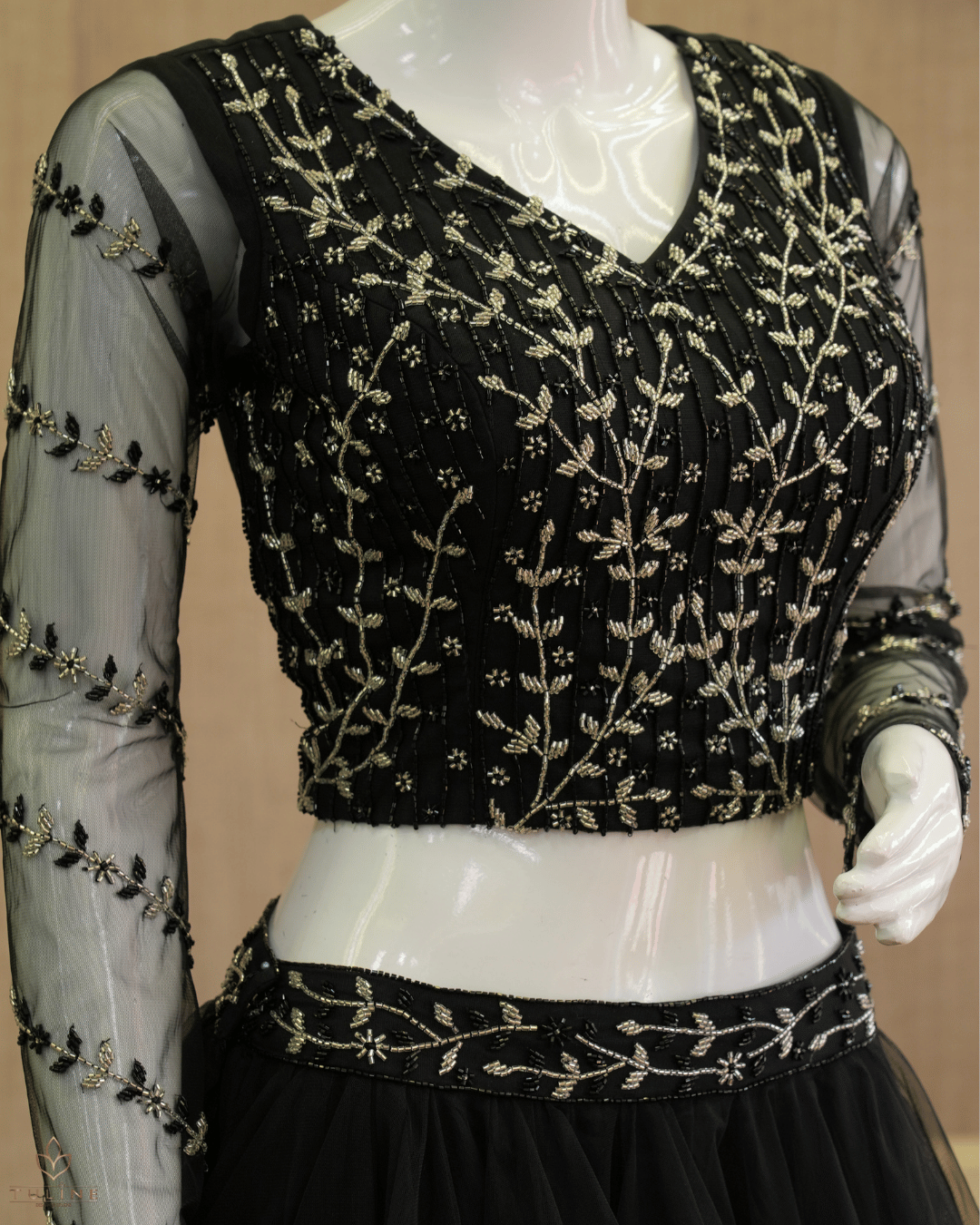 Net Material Skirt & Top Normal - Black - Product Code 10295