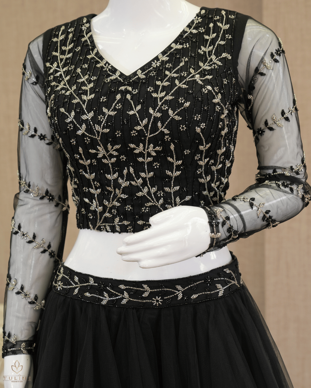 Net Material Skirt & Top Normal - Black - Product Code 10295