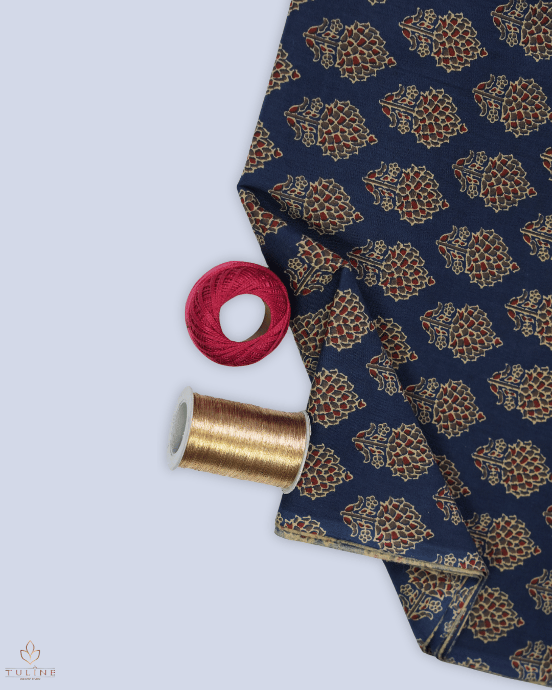 Cotton Ajrak Print - Dark Blue - Product Code 10064