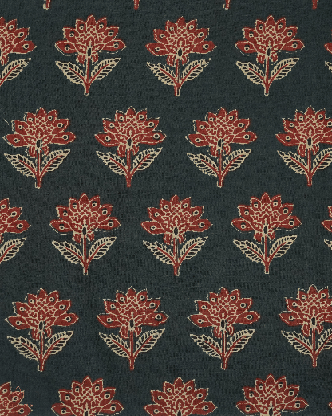Cotton Ajrak Print - Dark Green - Product Code 10065