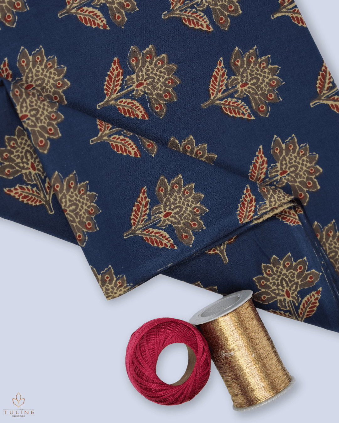 Cotton Ajrak Print - Dark Blue - Product Code 10066
