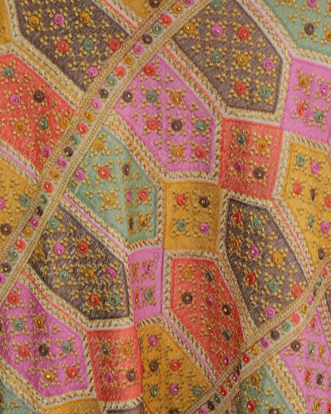 Vibrant Multi-Color Thread & Stone Work Gagra Set (Large)- Product Code 10297