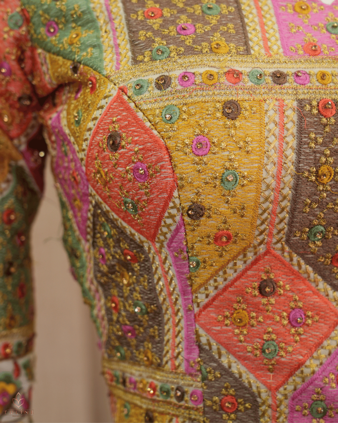 Vibrant Multi-Color Thread & Stone Work Gagra Set (Large)- Product Code 10297