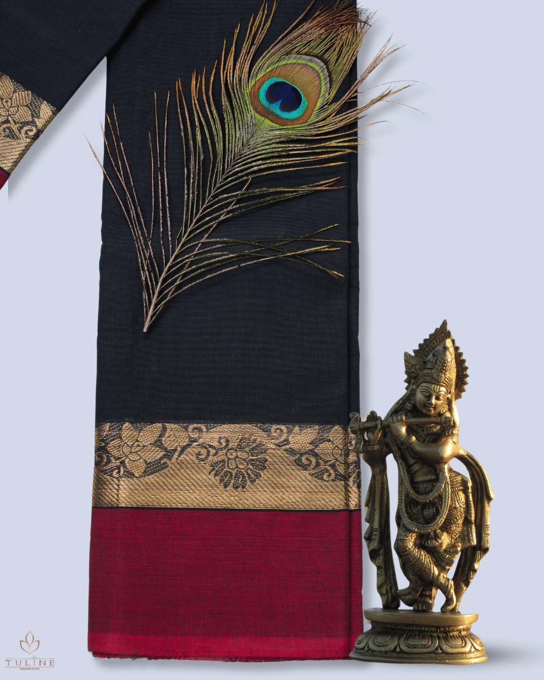 Cotton Saree - Black - Product Code 10028