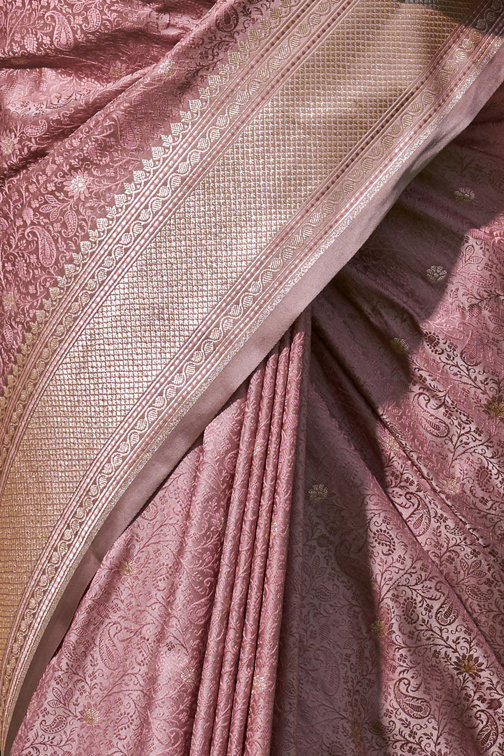 Light Rosewood Banarasi Silk Saree