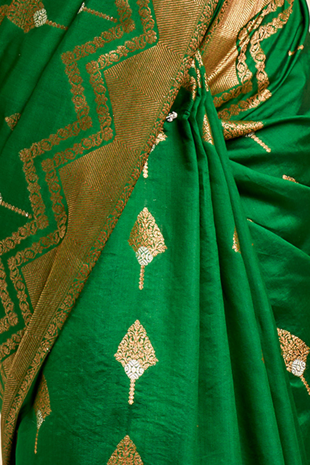 Shamrock Green Banarasi Silk Saree