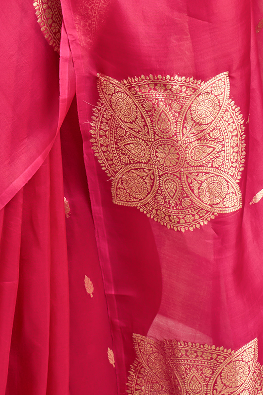 Raspberry Pink Organza Silk Saree