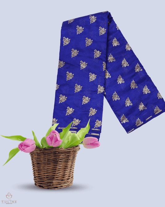 Banarasi Fabric - Royal Blue - Product Code 10247