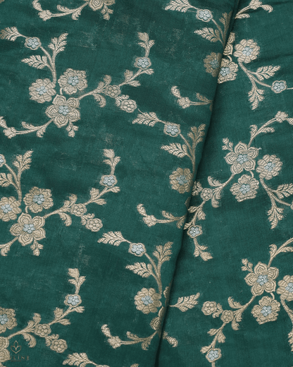 Banarasi Fabric - Dark Jade Green - Product Code 10248