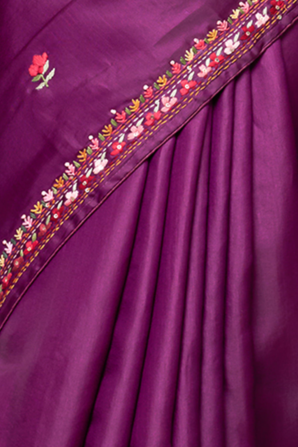 Plum Wine Tussar Silk Saree