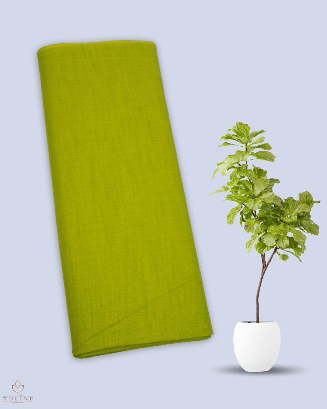 Mulmul Cotton - Olive Green - Product Code 10152