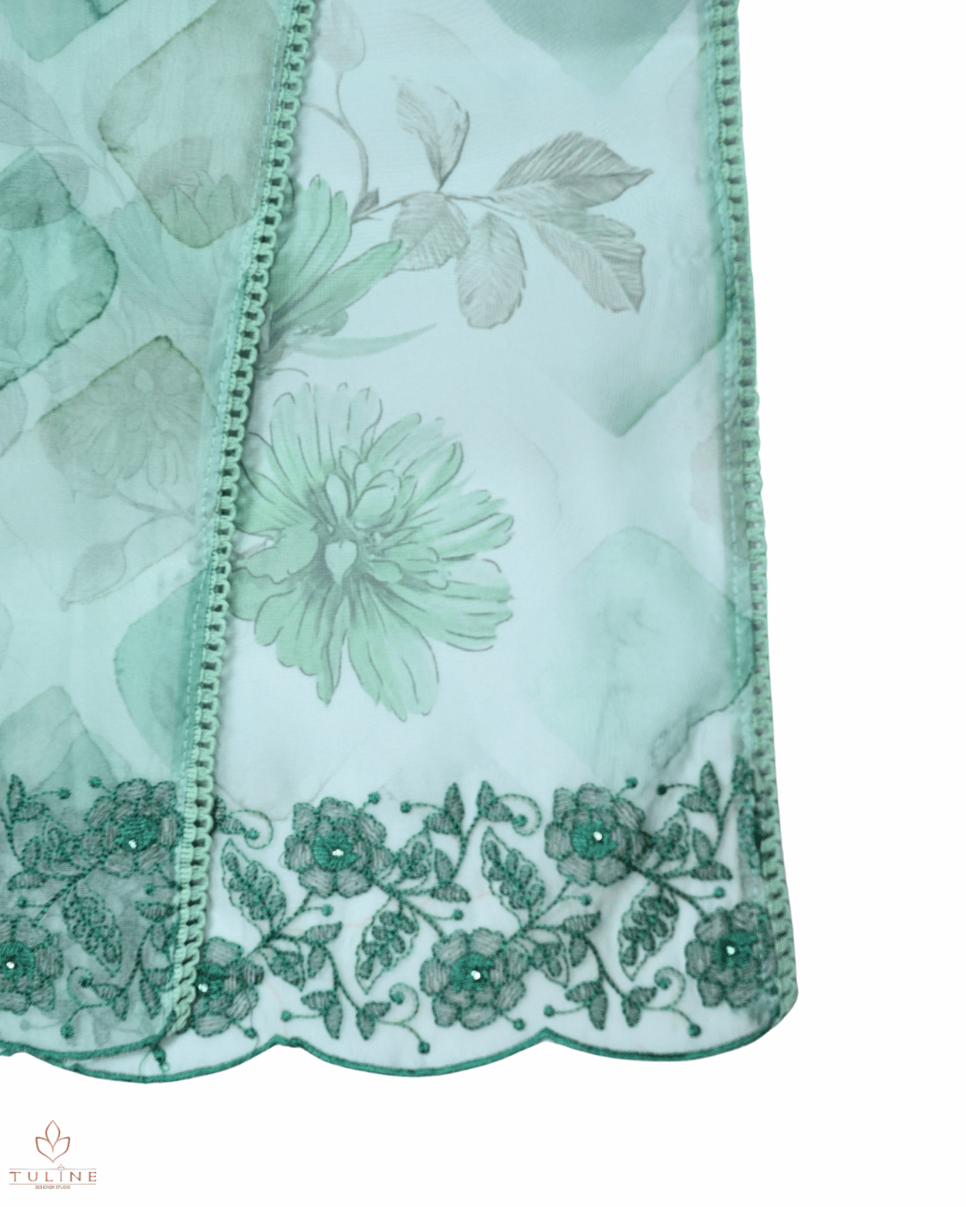 Organza Churidar Material - Pista Green -  Product Code 10002