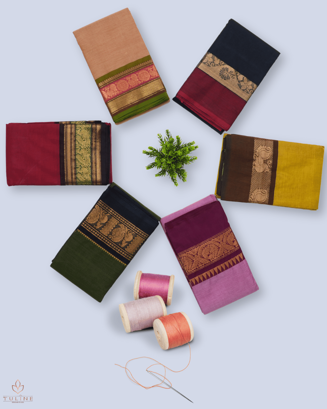Cotton Saree - Dark Olive Green - Product Code 10031