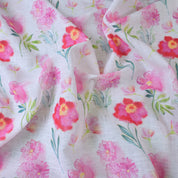 White & Pink Cotton Linen