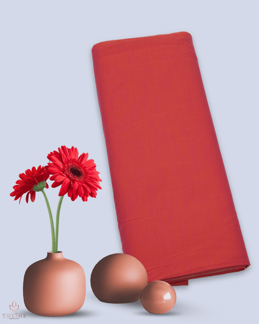 Mulmul Cotton - Crimson Red - Product Code 10153