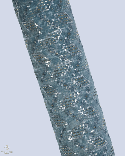 Net Fabric - Pale Steel Blue - Product Code 10213
