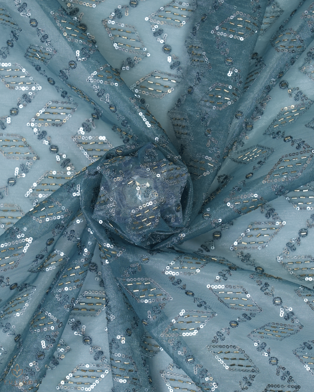 Net Fabric - Pale Steel Blue - Product Code 10213