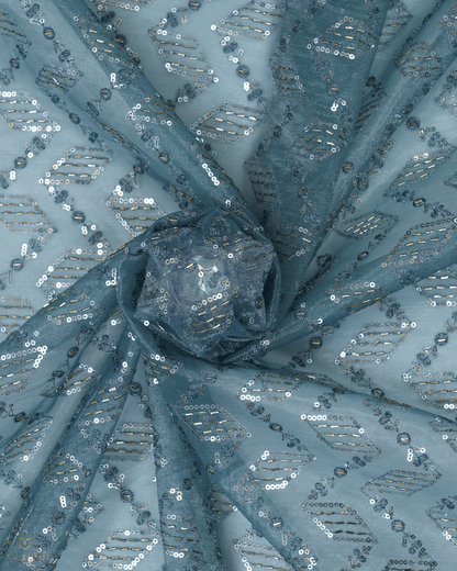 Net Fabric - Pale Steel Blue - Product Code 10213
