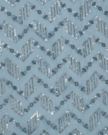 Net Fabric - Pale Steel Blue - Product Code 10213