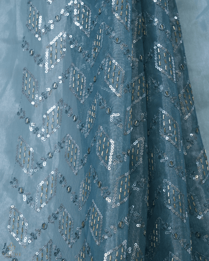 Net Fabric - Pale Steel Blue - Product Code 10213