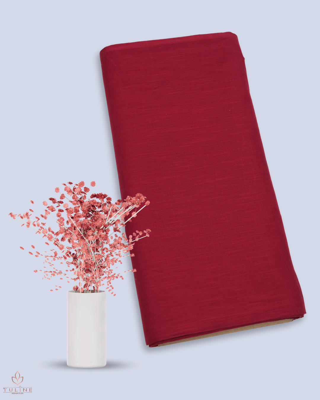 Mulmul Cotton - Burgundy  - Product Code 10159