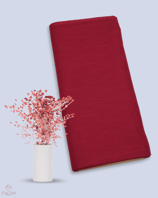 Mulmul Cotton - Burgundy  - Product Code 10159
