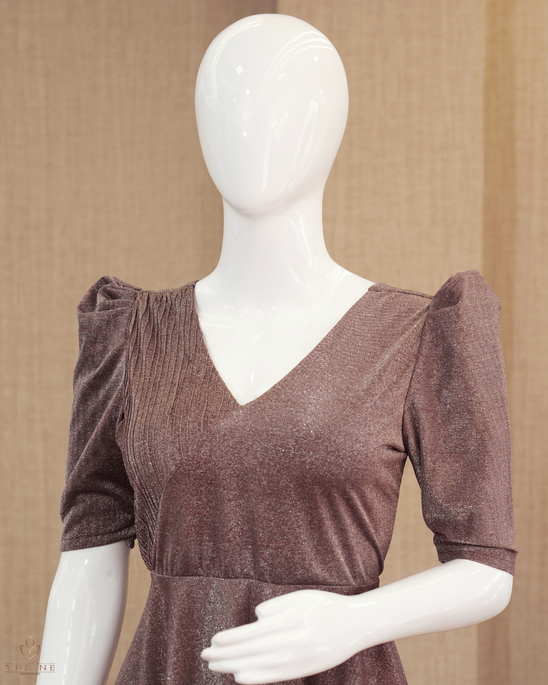 Elegant Dune Brown Handworked Gown - Product Code 10305