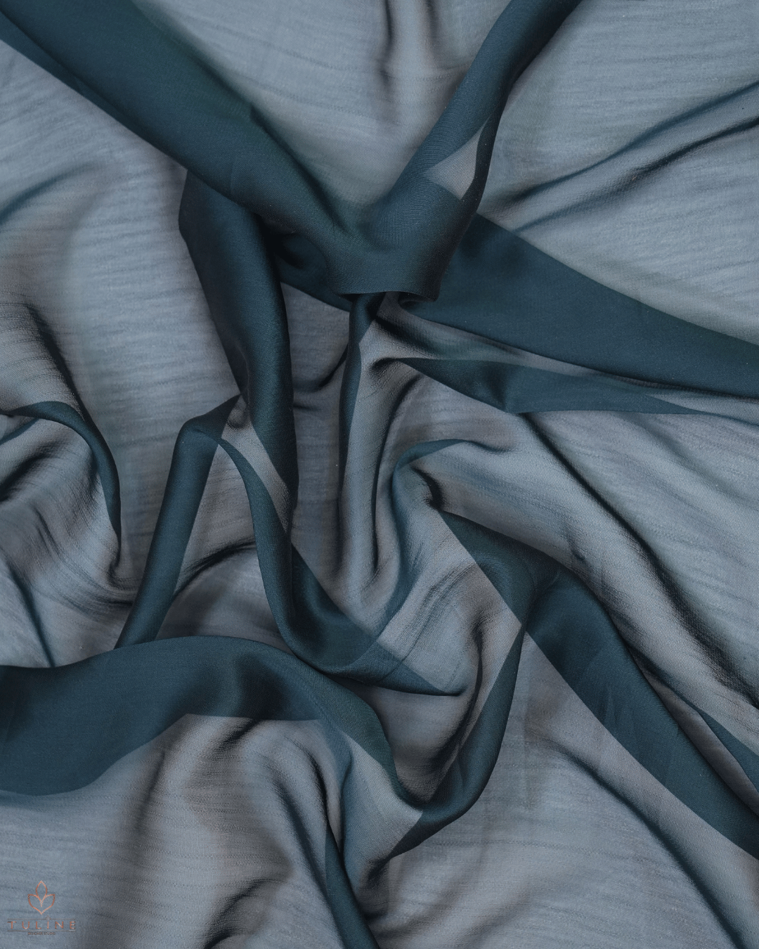 Chiffon Fabric - Deep Teal Blue - Product Code 10377