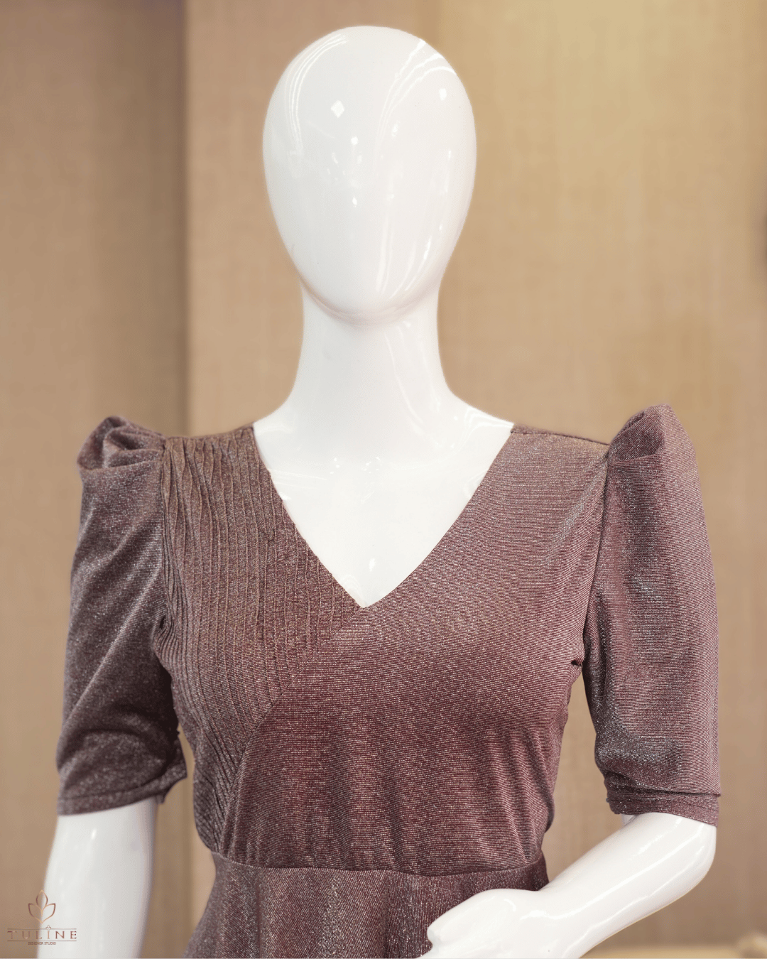 Elegant Dune Brown Handworked Gown - Product Code 10305