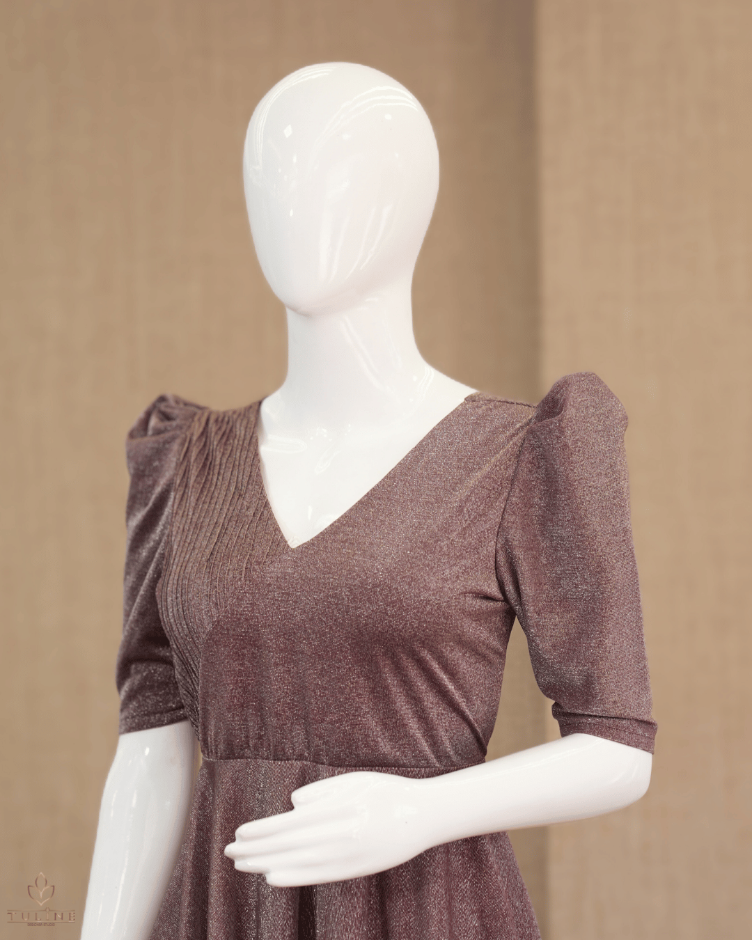 Elegant Dune Brown Handworked Gown - Product Code 10305