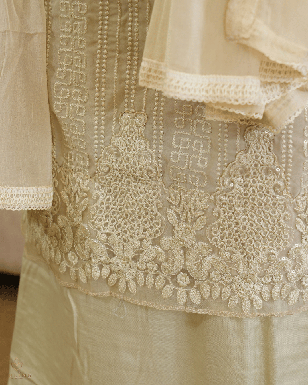 Chiffon Churidar Material - Sand Stone  - Product Code 110221