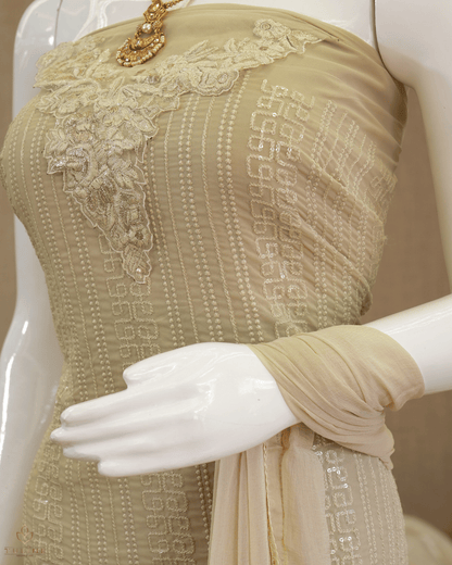 Chiffon Churidar Material - Sand Stone  - Product Code 110221