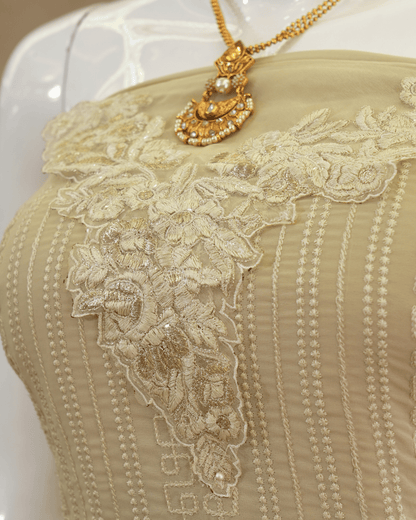 Chiffon Churidar Material - Sand Stone  - Product Code 110221