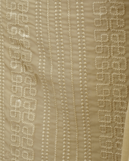 Chiffon Churidar Material - Sand Stone  - Product Code 110221
