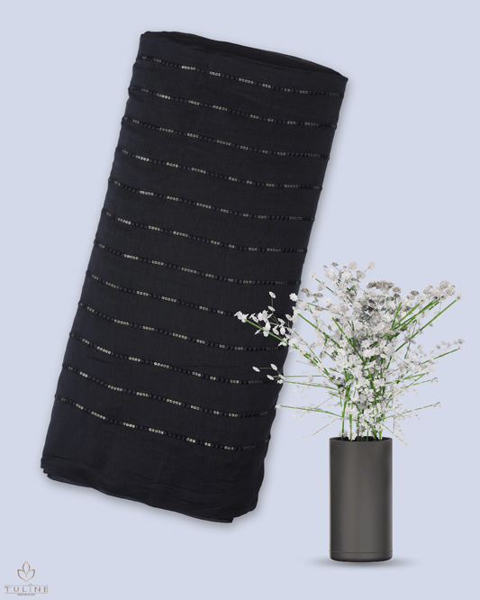 Chanderi Silk - Black - Product Code 10175