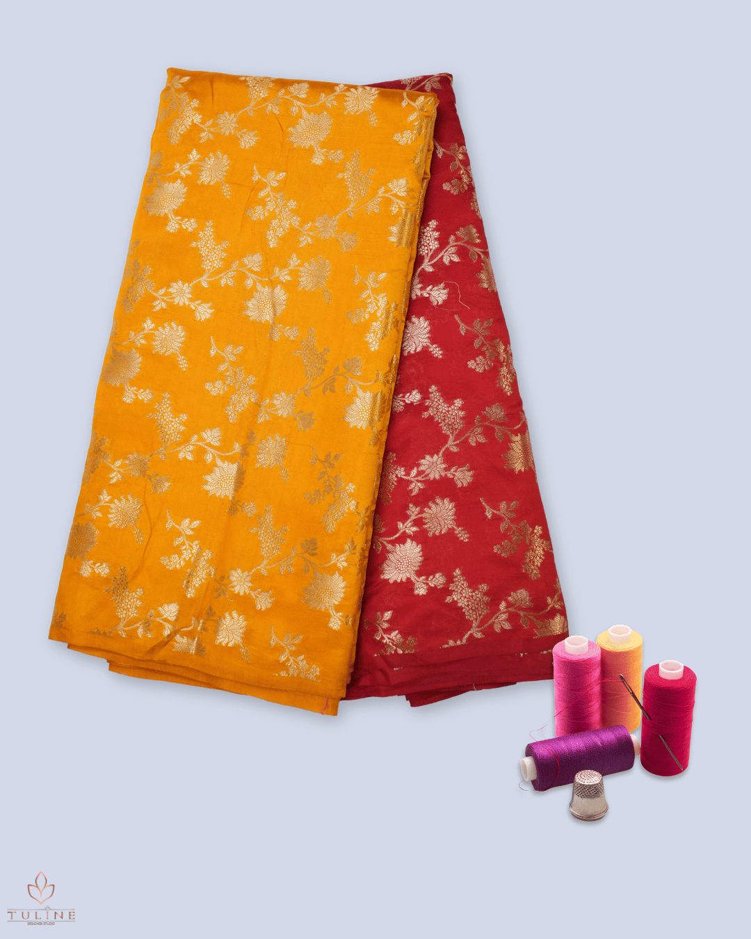 Pure Silk Fabric - Deep red - Product Code 10224