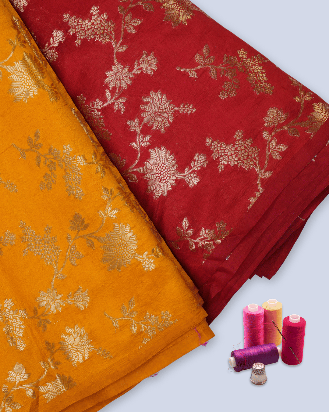 Pure Silk Fabric - Deep red - Product Code 10224