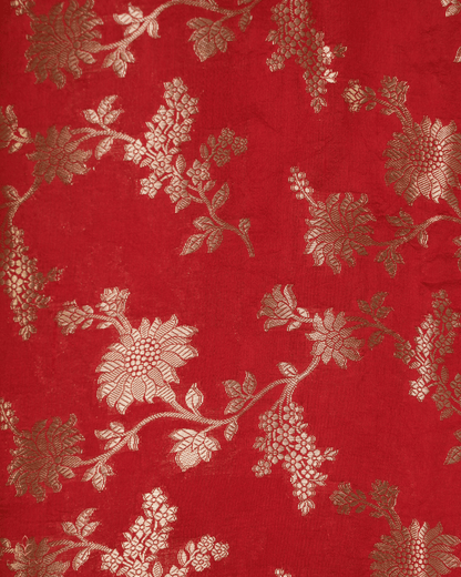 Pure Silk Fabric - Deep red - Product Code 10224