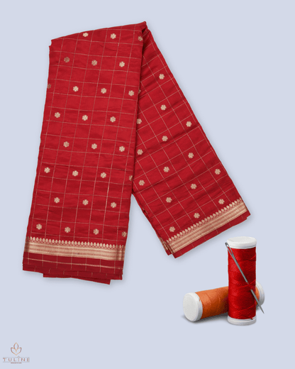 Pure Silk Fabric - Deep Red - Product Code 10225